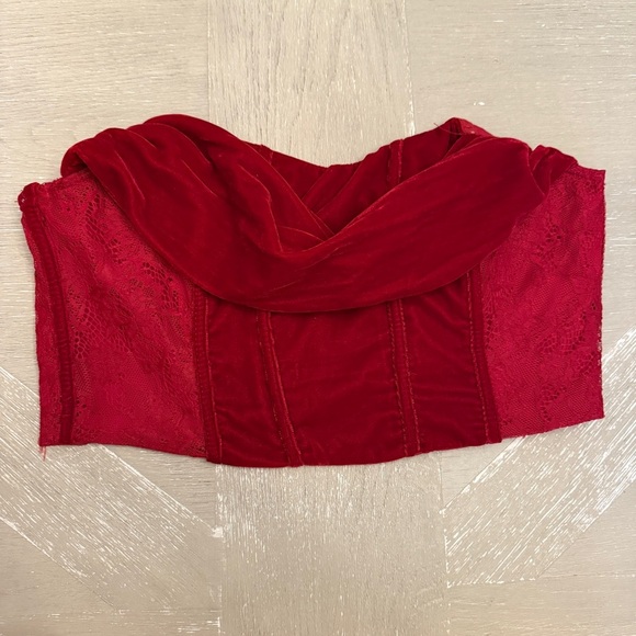 Forever 21 Red Stylish Corset Crop Top Witchy Vibes - Picture 1 of 5